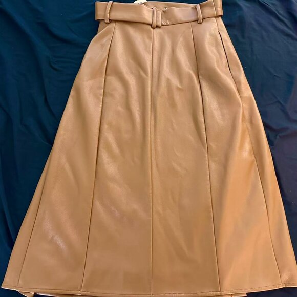 Petite Studio Kinsley Vegan Leather Skirt - Mocha XS - Picture 3 of 4